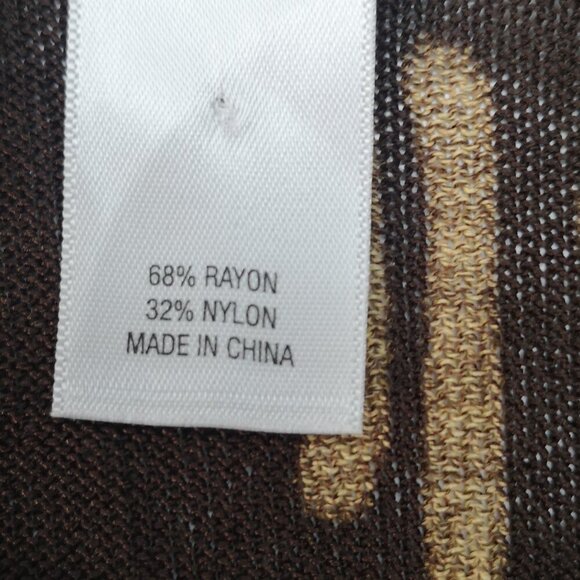 NWT Chico's Ladies No Size Brown & Tan with Bead Embellishments Shawl / Wrap - Picture 4 of 6